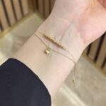 دستبند وارداتی دولاین قلب و گوی