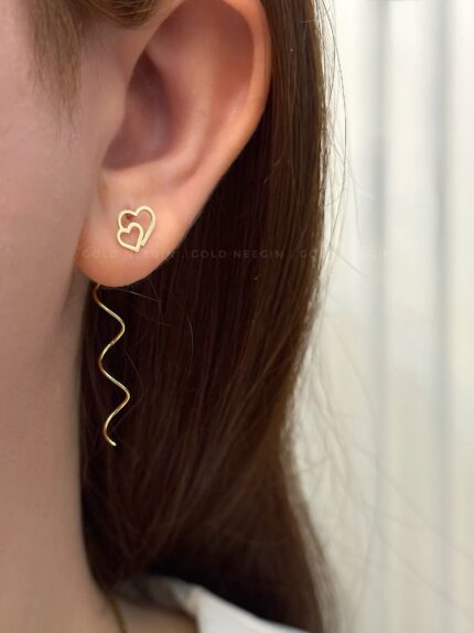 گوشواره کرلی دوقلب