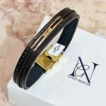 دستبند چرم مردانه کد۱۷